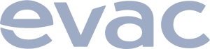 Evac Logo in grey-blue on a white background
