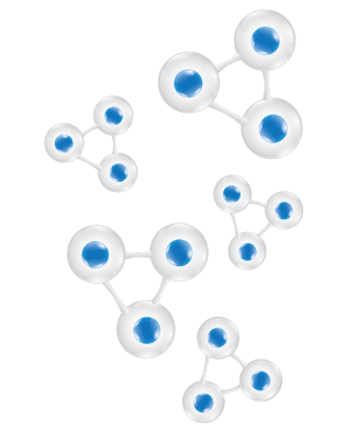 3D graphic of ozone (O₃) molecules representing active ozone output for marine vessel air hygiene. White and blue molecular structures symbolising the sterilising ozone released from Clearvac Engineering Asia’s ozone-treatment fan to disinfect onboard air systems.