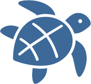 Icon of a turtle symbolising environmentally responsible marine pipe descaling.