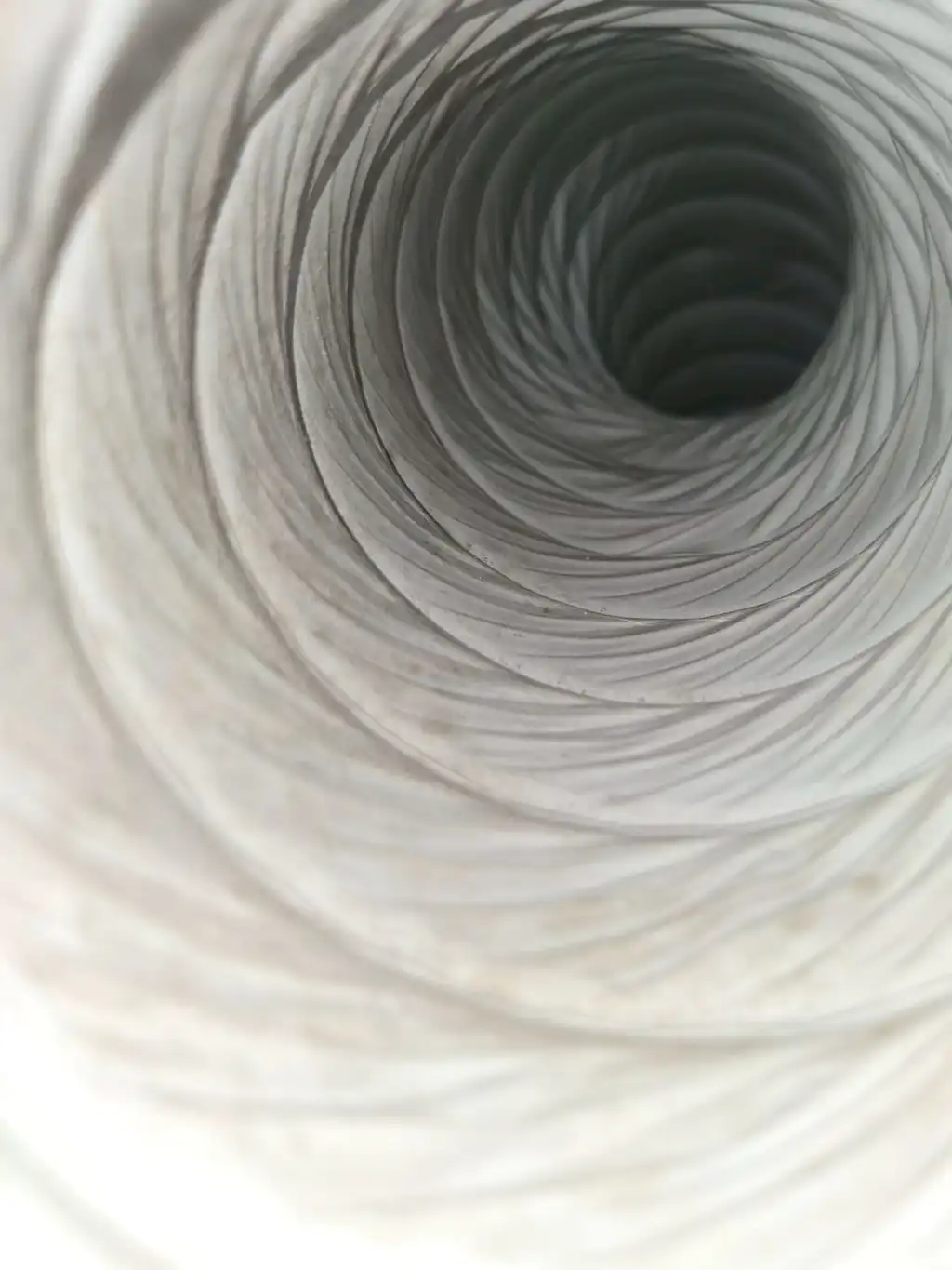 Dirty marine HVAC ventilation duct with heavy dust buildup