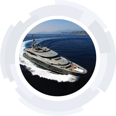 M/Y Nonni II M/Y Nonni II turning fast as the fast moving superyacht. leaves a trail